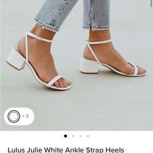 Lulus Julie White Ankle Straps Block Heel